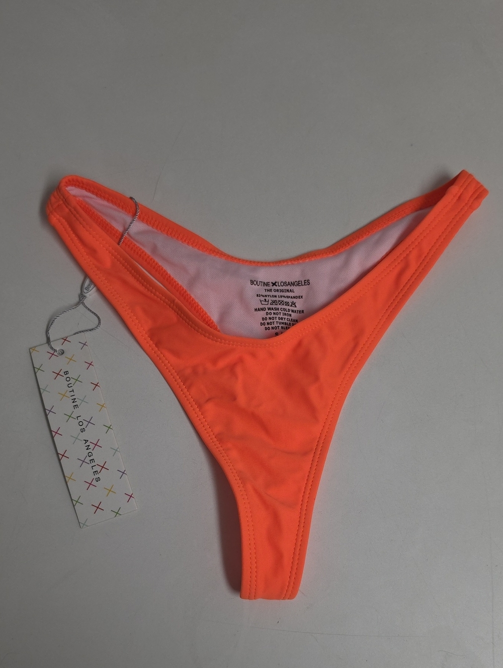 Boutine LA Neon Orange High-Cut Thong Bikini Bottom